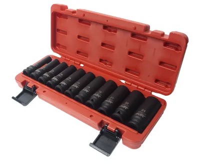 Набор головок торцевых 1/2" 6-ти гранных 10-24мм ударных глубоких 11 предметов JTC