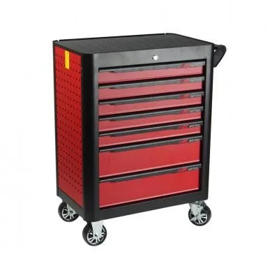 Тележка инструментальная 7 секций красная на колесах JTC