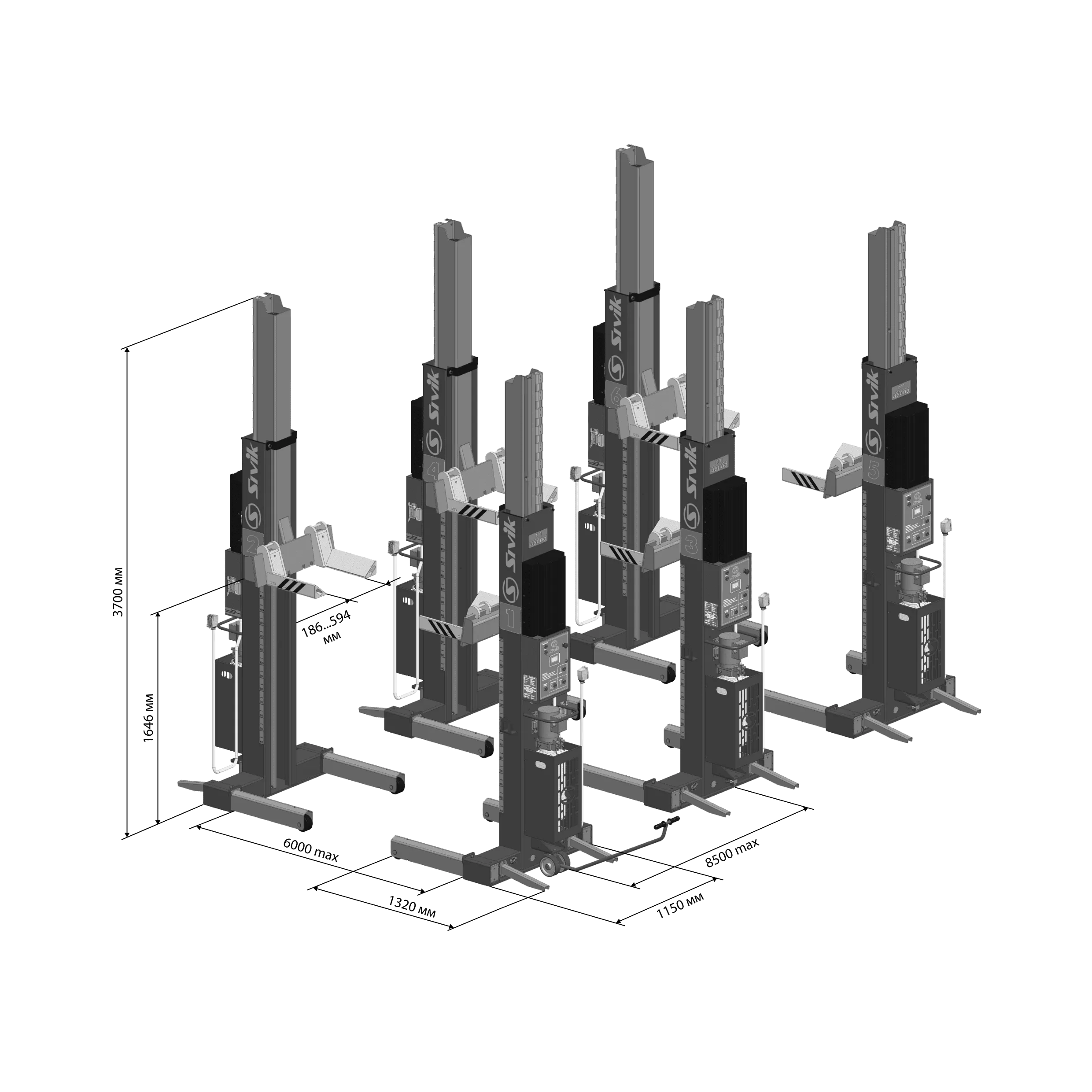 Электрогидравлический подъемник Электрогидравлический подкатной подъёмник ПГП-45000