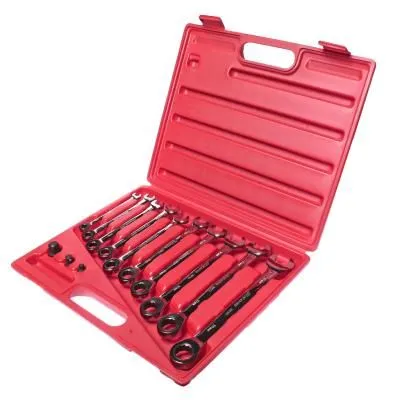 Набор ключей комбинированных 8-19мм трещоточных 13 предметов в кейсе JTC