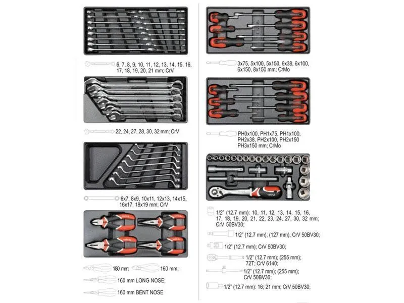 Тележка инструментальная с инструментом 177 пр. Yato YT-55300 купить