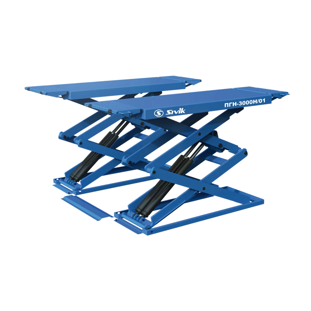 Электрогидравлический подъемник Ножничный электрогидравлический напольный подъемник ПГН-3000/Н-01