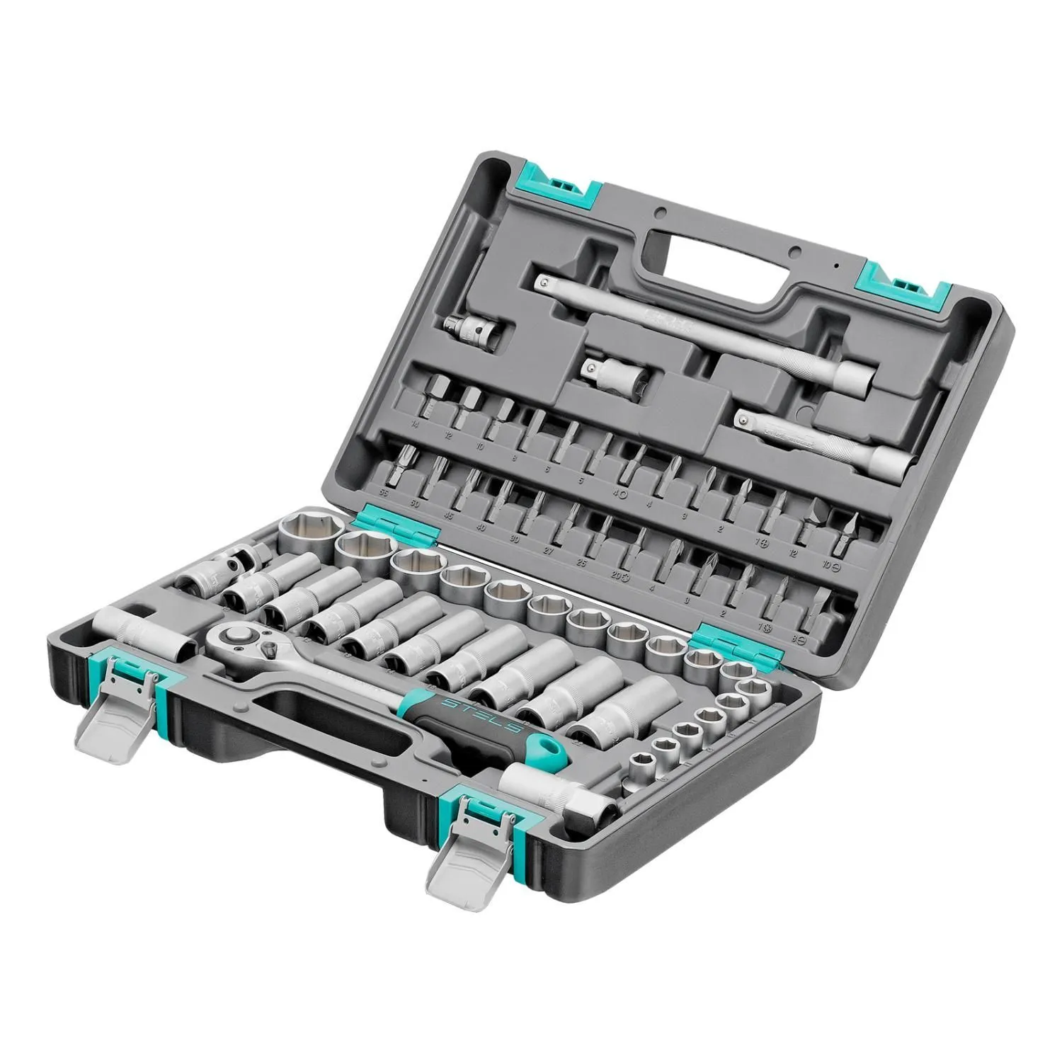 Набор инструментов, 1/2", CrV, пластиковый кейс 60 предметов Stels купить