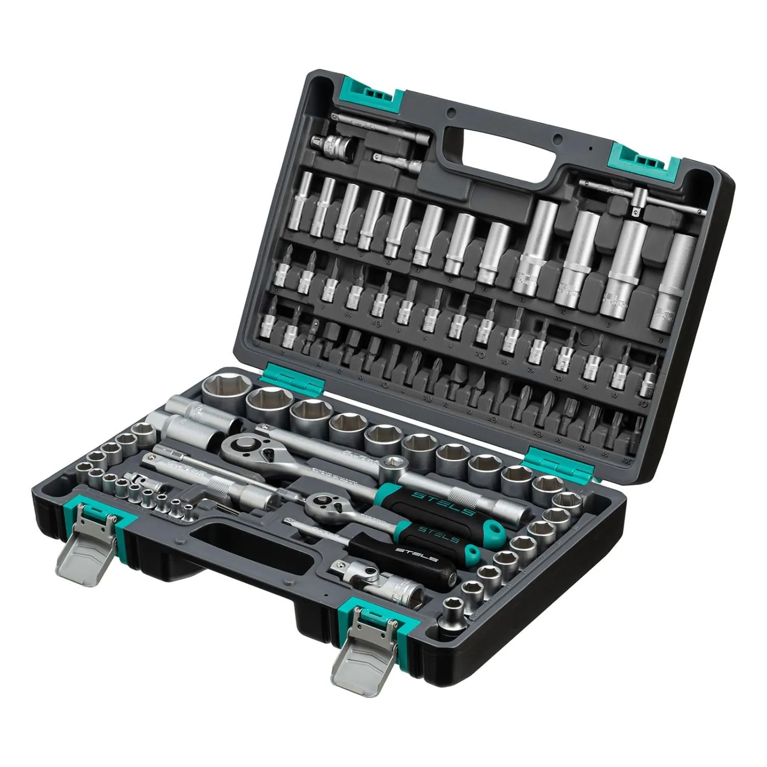 Набор инструментов, 1/2", 1/4", CrV, пластиковый кейс 94 предмета Stels купить