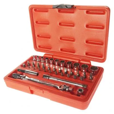 Набор головок торцевых и бит-головок 1/4" 12-ти гранных 4-14мм, Т6-Т40 (в кейсе) 38 предметов JTC