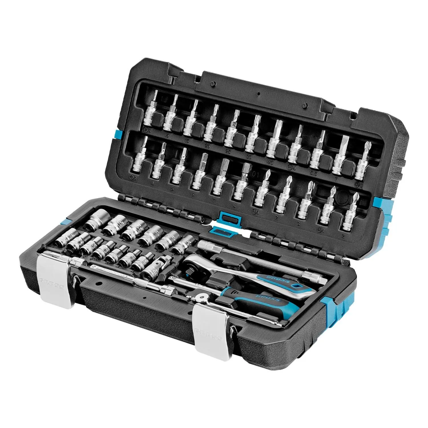 Набор инструментов, 1/4", CrV, 120 зубьев, 42 предмета Gross купить